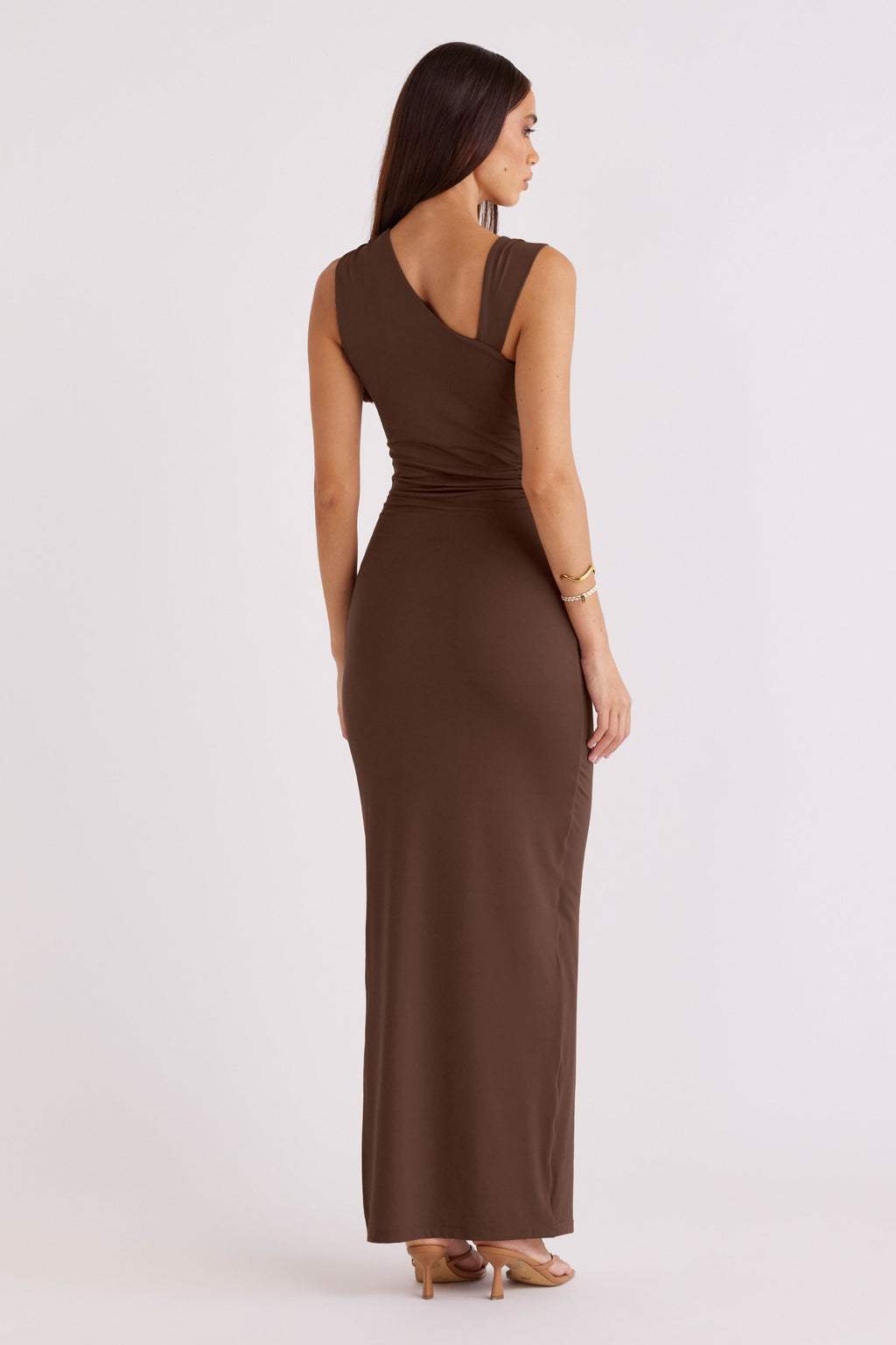 Sleeveless Side Slit Bodycon Stretch Long Dres