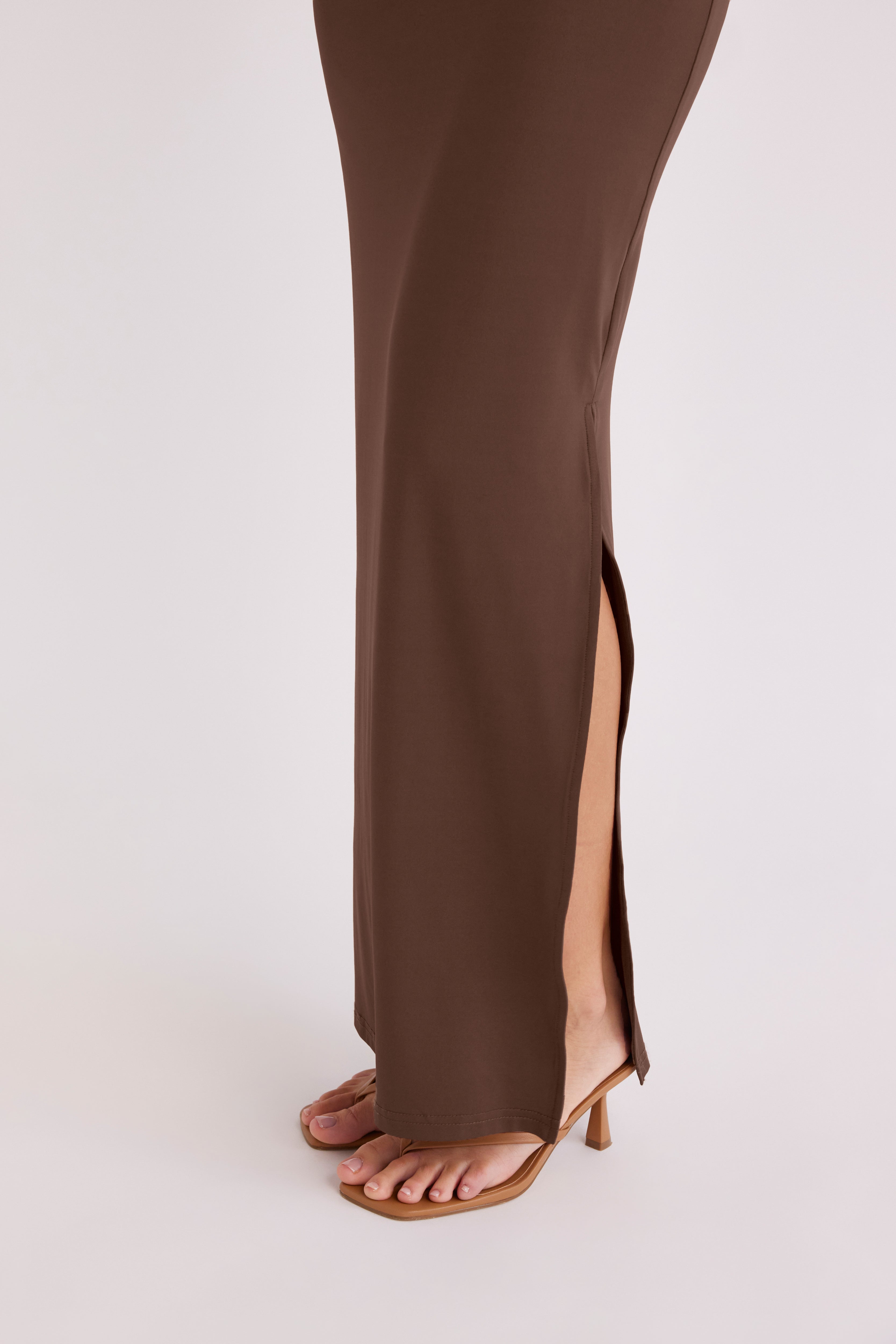 Sleeveless Side Slit Bodycon Stretch Long Dres