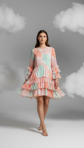 Ruched Synthetic Mini Dress
