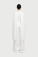 Mock Neck Cross Twist Cape Sleeve Waist Ruched Slim Knit Top