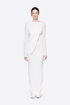Diagonal Draped Ruched Waist Slim Fit Long Formal Dress
