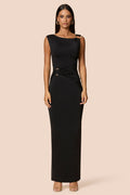 One Shoulder Hardware Ruched Slim Fit Evening Gown