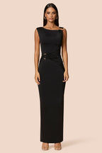 One Shoulder Hardware Ruched Slim Fit Evening Gown