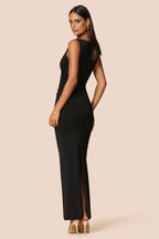 One Shoulder Hardware Ruched Slim Fit Evening Gown