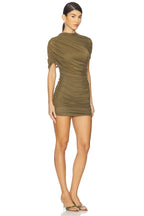 Asymmetric Wrap Mesh Bodycon Short Dress - MAYMOONLY