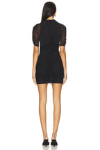 Asymmetric Wrap Mesh Bodycon Short Dress - MAYMOONLY