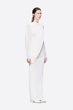 Diagonal Draped Ruched Waist Slim Fit Long Formal Dress - MAYMOONLY