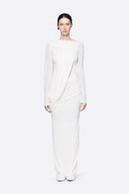 Diagonal Draped Ruched Waist Slim Fit Long Formal Dress - MAYMOONLY
