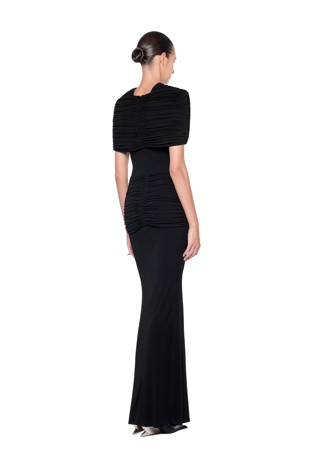 Draped Pleat Red Carpet Mermaid Dress - MAYMOONLY