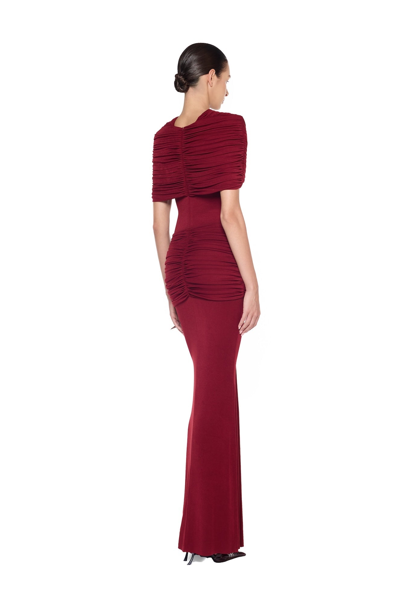 Draped Pleat Red Carpet Mermaid Dress - MAYMOONLY