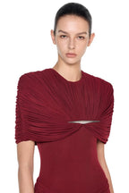 Draped Pleat Red Carpet Mermaid Dress - MAYMOONLY
