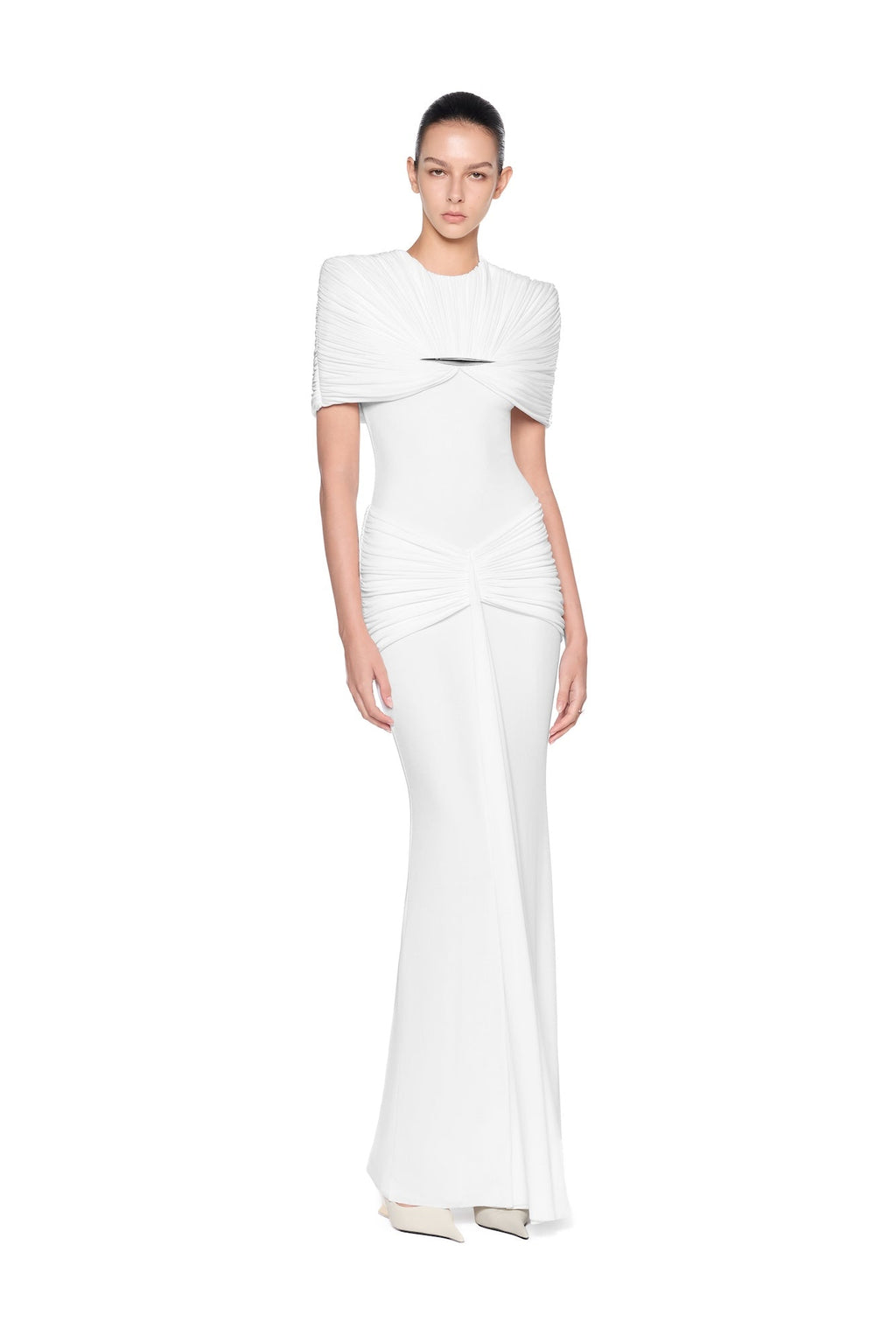 Draped Pleat Red Carpet Mermaid Dress - MAYMOONLY