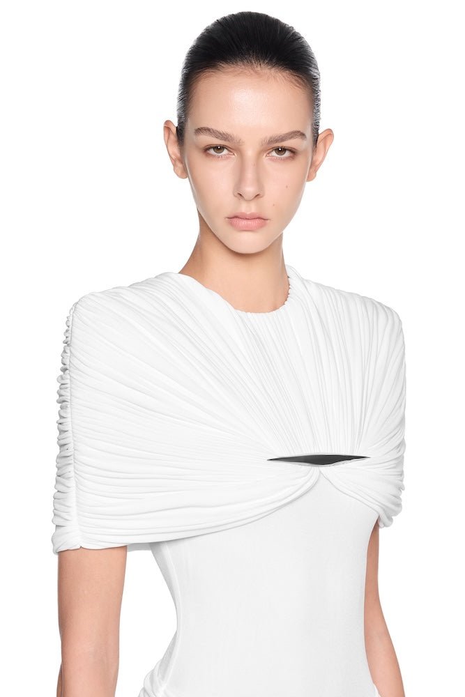 Draped Pleat Red Carpet Mermaid Dress - MAYMOONLY