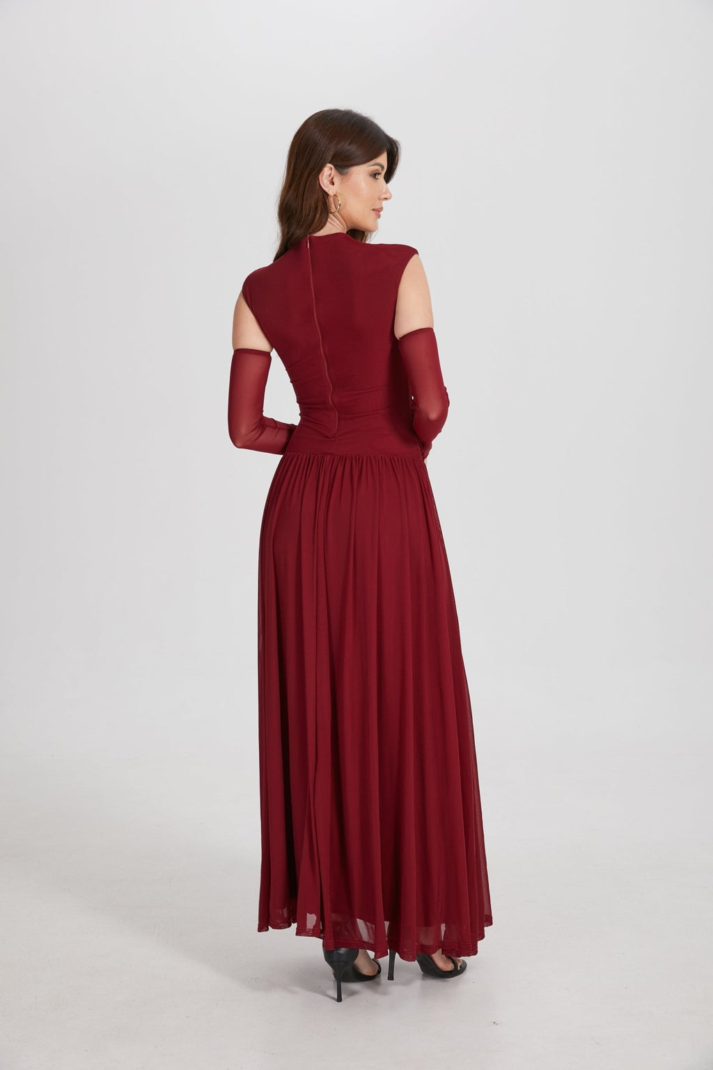 Elegant Structured Pleated Waist Long Formal Party Maxi Dress - MAYMOONLY