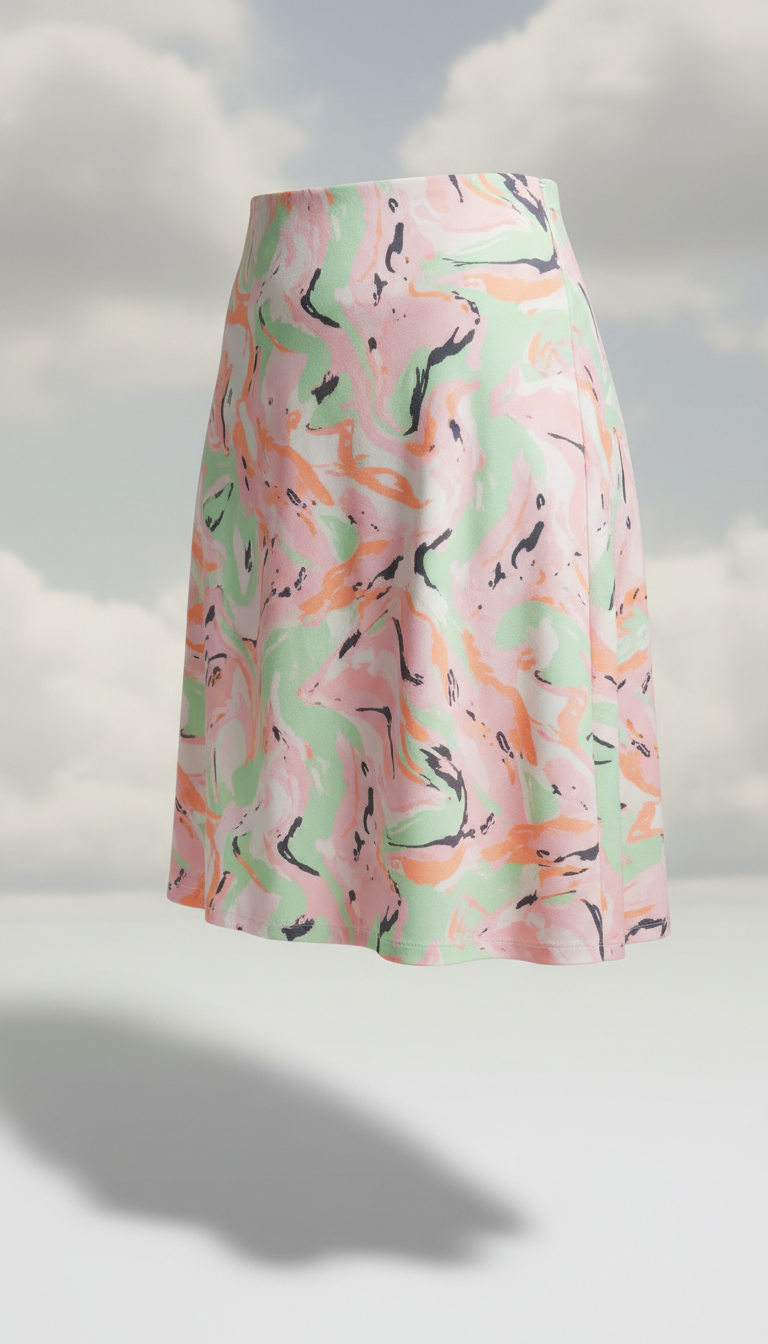 Cotton Blend Short Skirt