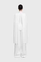 Mock Neck Cross Twist Cape Sleeve Waist Ruched Slim Knit Top - MAYMOONLY