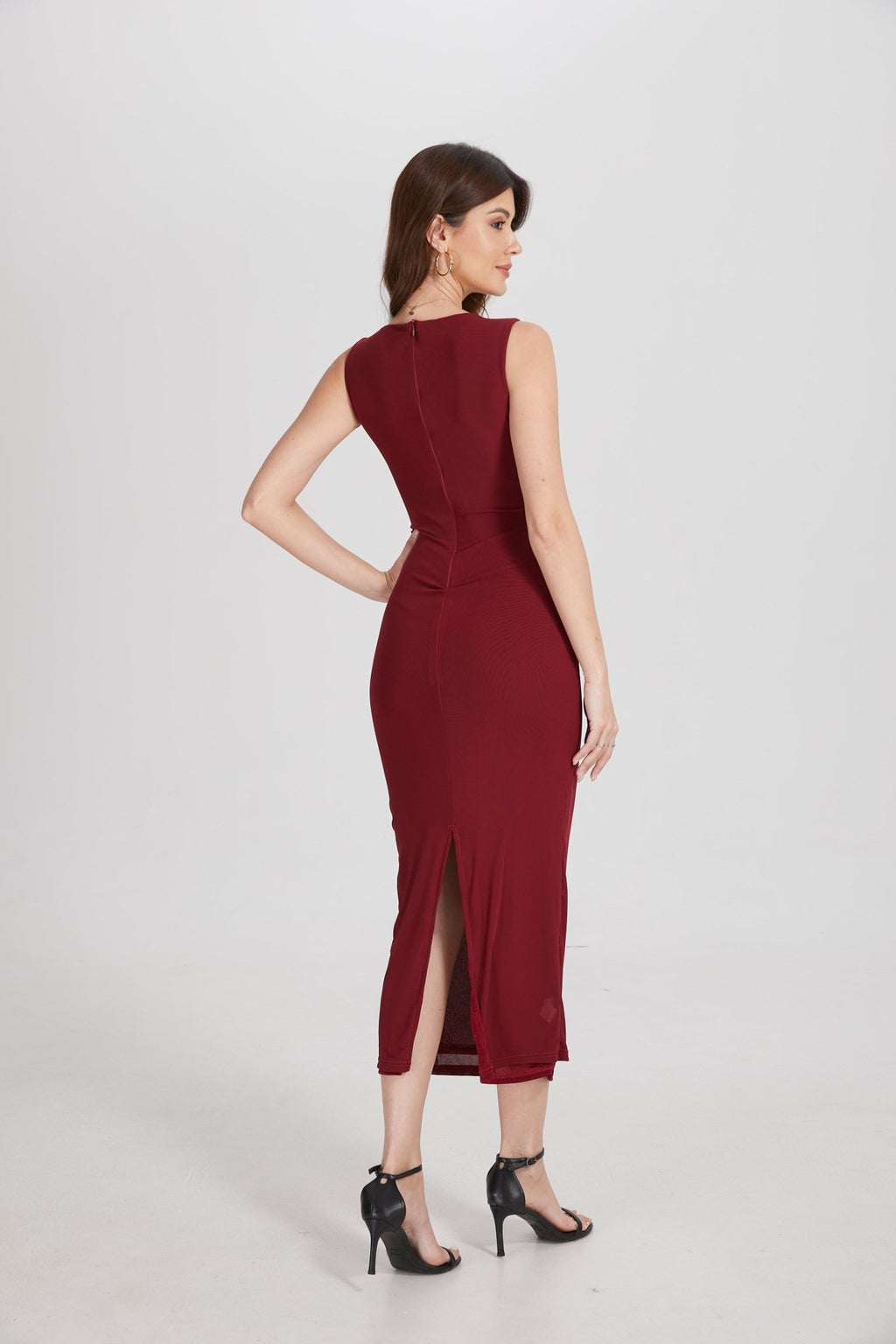 One Shoulder Hardware Ruched Slim Fit Evening Gown - MAYMOONLY