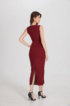 One Shoulder Hardware Ruched Slim Fit Evening Gown - MAYMOONLY