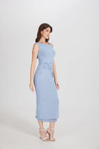 One Shoulder Hardware Ruched Slim Fit Evening Gown - MAYMOONLY