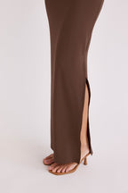 Sleeveless Side Slit Bodycon Stretch Long Dres - MAYMOONLY