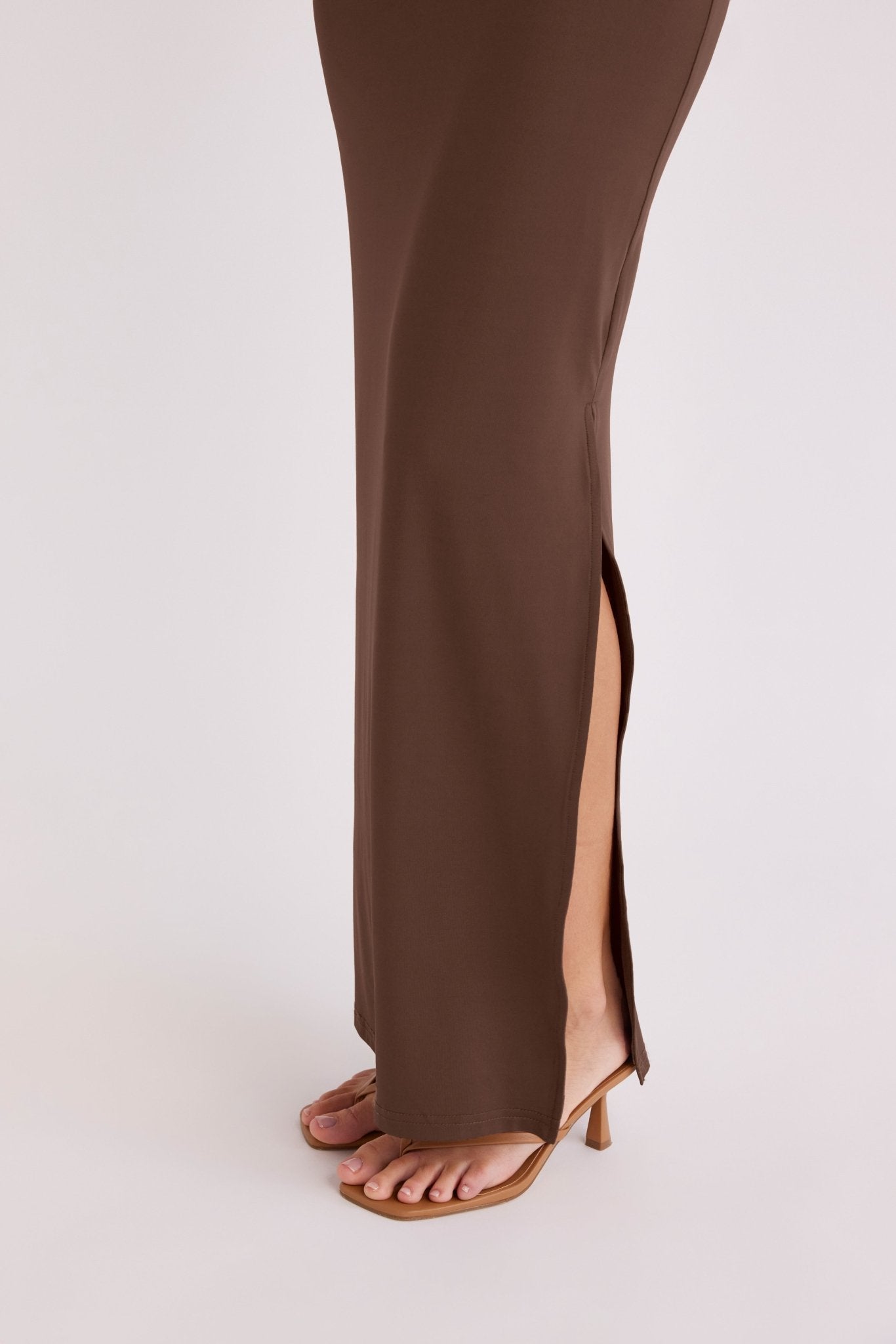Sleeveless Side Slit Bodycon Stretch Long Dres - MAYMOONLY