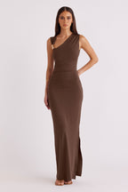 Sleeveless Side Slit Bodycon Stretch Long Dres - MAYMOONLY