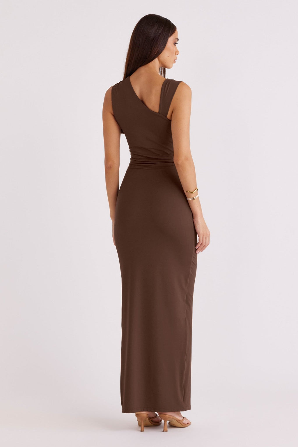 Sleeveless Side Slit Bodycon Stretch Long Dres - MAYMOONLY